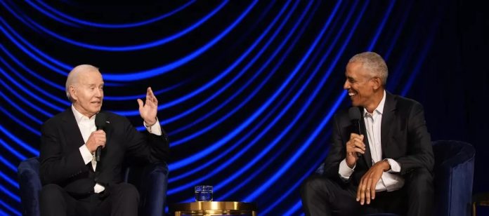 President Joe Biden and President Barack Obama On Stage