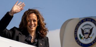 Kamala Harris on Air Force Two