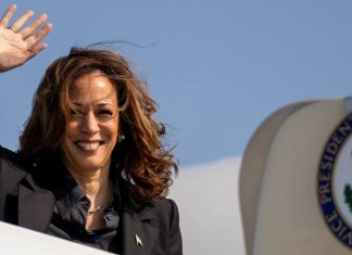 Kamala Harris on Air Force Two