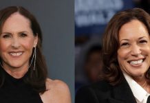 Molly Shannon and Kamala Harris