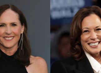 Molly Shannon and Kamala Harris