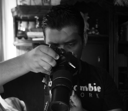 Photographer Wearing Abercrombie & Fitch Shirt